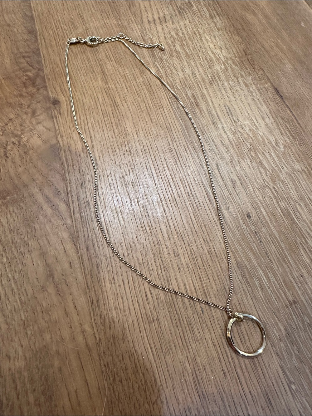 Fossil Gold tone Open Circle Pendant Necklace